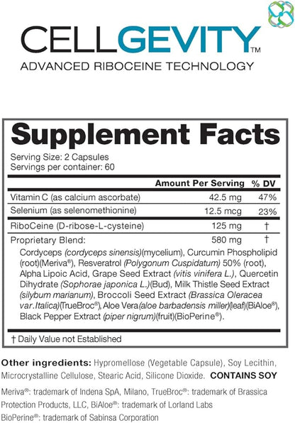 Advanced Riboceine Supplement – 120 Veg Capsules | 60 Servings