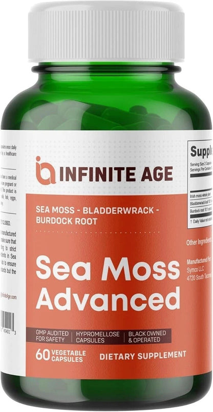 Advanced Sea Moss Superfood Supplement – Vegan Immune Support Capsules | 60 Count